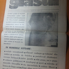 ziarul glasul anul 1, nr. 9 din 1990-campanie electorala in ziar pt. PSD