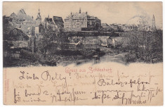 #1970- Romania, salutari Schassburg, Sighisoara, c.p. circ. 1898: Panorama foto