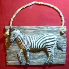 Placa ornamentala de perete - Zebra -Leonard Collection , 19x12,4 cm