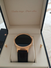 Ceas Smartwatch Huawei Watch W1, Metallic gold, Brown Leather Strap foto