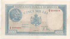 ROMANIA 5000 LEI AUGUST 1945 AUNC foto