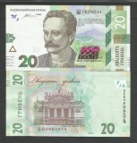UCRAINA 20 HRIVNE 2016 COMEMORATIVA : 160 ANI IVAN FRANKO , P 128 a , UNC