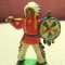 Figurina veche indian capetenie, 8cm, cauciuc, colectie, decor, diorama