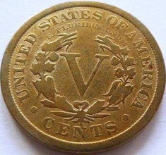 Moneda 5 Centi - SUA, anul 1907 *cod 1819 foto