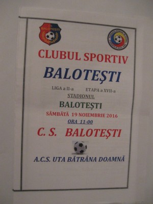 CS Balotesti-UTA Batrana Doamna (19 noiembrie 2016) foto