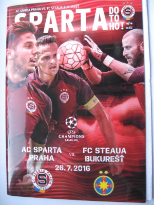 Steaua Bucuresti - Sparta Praga (26 iulie 2016) / bonus foaia de joc foto