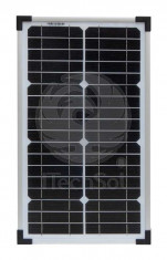 Panou solar fotovoltaic monocristalin 20W pentru alimentare iluminat, gard electric, etc. foto