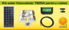 Kit solar fotovoltaic 150W pentru rulota foto