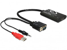 ADAPTOR VGA TO HDMI ADAPTER WITH AUDIO DELOCK 62408 foto