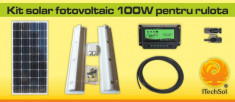 Kit solar fotovoltaic 100W pentru rulota foto