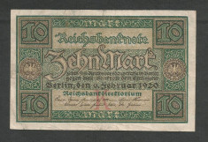 GERMANIA 10 MARK MARCI 1920 [1] VF+ foto