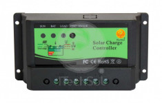 Controller solar de incarcare PWM de 10A, 12/24V foto