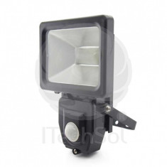 Proiector (reflector) LED Well 10W 220V, cu senzor de lumina si miscare, model slim foto