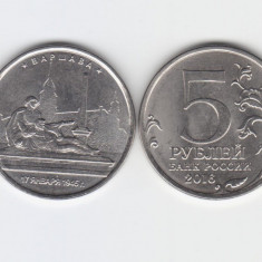 2016 Rusia moneda 5 ruble AUNC capitale europeene Varsovia