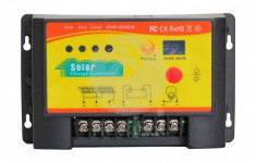 Controller solar de incarcare PWM de 20A, 12/24V, cu functie crepusculara si temporizator pentru iluminat nocturn foto