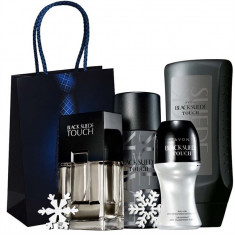 Set Black Suede Touch - Parfum 75ml, Spray 150ml, Gel Dus 250ml, Roll-on 50 ml foto