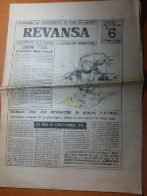 ziarul revansa nr.6/1991-articole despre revolutie foto