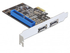 CONTROLER PCI E. CARD&amp;gt;2X EXT. ESATA 6GB/S+1XIDE DELOCK 89292 foto