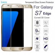 Folie Din Sticla Curbata Samsung Galaxy S7 Edge Gold foto