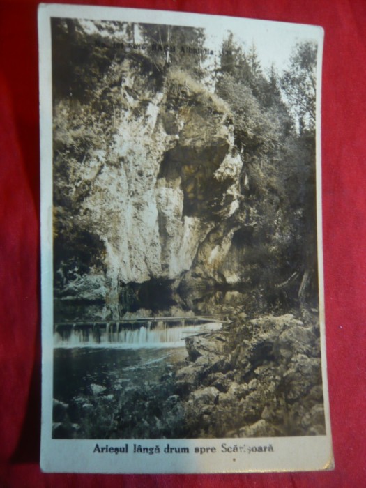 Ilustrata Ariesul langa drum spre Scarisoara , interbelica