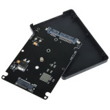 Adaptor convertor SSD M.2 NGFF la SATA 3 2.5&quot; cu carcasa / rack NEGRU