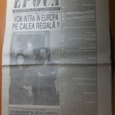 ziarul epoca 31 ianuarie-6 februarie 1991-interviu prin telefon cu regele mihai