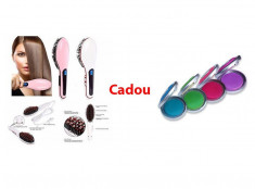 Perie ceramica indreptare par CADOU Hot Hair suvite colorate foto