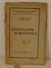 INTRODUCERE IN METAFIZICA -ION PETROVICI, 1924 foto