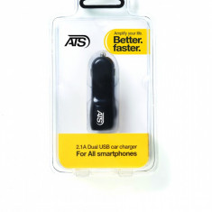 Incarcator auto dual USB pentru Smartphones / 5.0V , 2000mA / (46696)