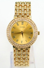 CEAS DAMA GUESS PREMIUM TREND GOLD&amp;amp;DIAMONDS EDITION-SUPERB-COLECTIE NOUA !! foto