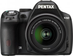 Aparat foto Pentax K-50 kit (obiectiv 18-55mm DAL WR), negru foto