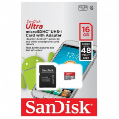 Card memorie Sandisk Ultra MicroSDHC 16GB Clasa 10 UHS-1 Blister foto