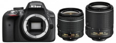 Aparat foto Nikon D3300 (AF-P 18-55mm VR + 55-200mm VR), body foto