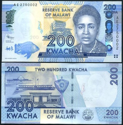 !!! MALAWI - 200 KWACHA 2012 - P 60 - UNC foto