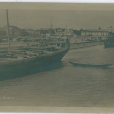 520 - BRAILA, boats - old postcard, real PHOTO - used - 1918