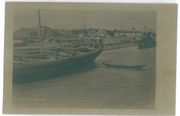520 - BRAILA, boats - old postcard, real PHOTO - used - 1918