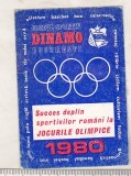 Bnk cld Calendar de buzunar 1980 - Dinamo Bucuresti