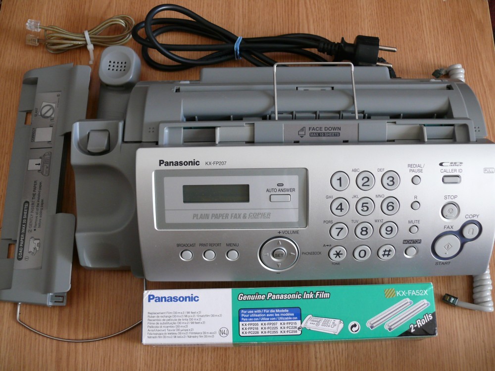 Fax/telefon/copiator Panasonic KX-FP207, impecabil + pachet role-film ...