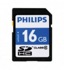 Card memorie Philips 16GB clasa 10, SDHC foto