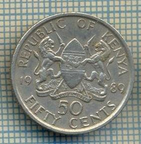 7046 MONEDA- KENYA - 50 CENTS -anul 1989 -starea ce se vede foto