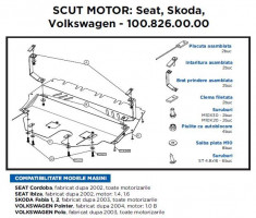 Scut Motor Metalic Seat. Skoda. Vw 26862 foto