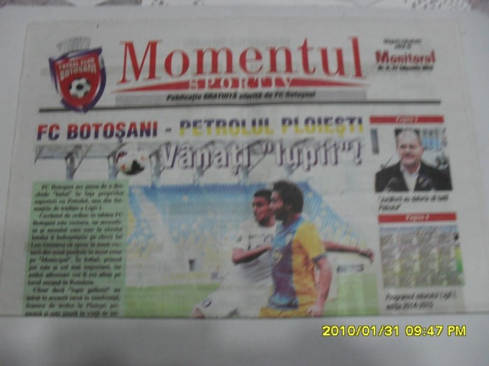 program FC Botosani - Petrolul Ploiesti