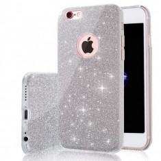 Husa iPhone 7 TPU Glitter Silver foto