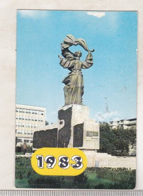 bnk cld Calendar de buzunar 1983 - Iasi - Statuia Independentei foto