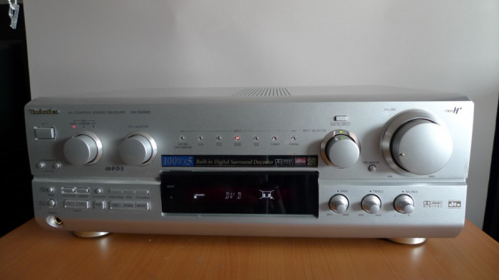 Amplituner / Receiver Technics SA-DX940 argintiu, 3 intrari digitale, poze reale