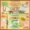 !!! RARR : COOK ISLANDS - 20 DOLARI (1992) - P 9 - UNC // SERIA AAA