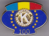 Insigna Kiwanis International 100 ani (detalii la descriere)