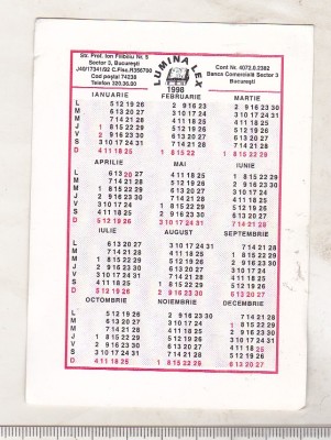 bnk cld Calendar de buzunar 1998 - Lumina Lex foto