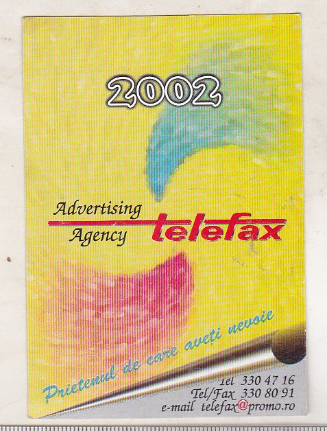 bnk cld Calendar de buzunar 2002 - Telefax