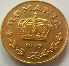 Moneda 1 Leu - ROMANIA, anul 1938 *cod 2879 foto